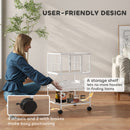 PawHut Bird Cage Parrot Cage with Rolling Stand Acrylic Viewing Panels White