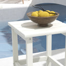 Outsunny Square Coffee Table, HDPE Side Table for Porch, Garden, White