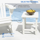 Outsunny Square Coffee Table, HDPE Side Table for Porch, Garden, White