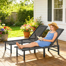Outsunny Sun Loungers Set of 2, 5-Level Reclining Sunbeds, Black