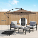 Outsunny 3(m) Banana Parasol Cantilever Umbrella Garden W/ Base Weights