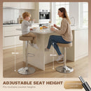 HOMCOM Bar Stools Set Of 2, Height Adjustable Breakfast Bar Chairs, Brown