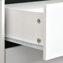 HOMCOM Bedside Table with Drawer, Side Table with Pine Wood Legs, White