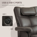 HOMCOM Massage Recliner Chair with Footstool and Hidden Storage