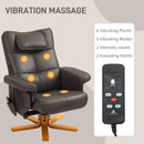 HOMCOM Massage Recliner Chair with Footstool and Hidden Storage