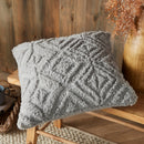 Fusion Geo Fleece Filled Cushion in Grey