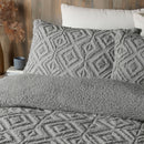 Fusion Geo Fleece Duvet Cover Set in Grey