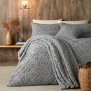 Fusion Geo Fleece Duvet Cover Set in Grey