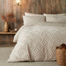 Fusion Geo Fleece Duvet Cover Set in Natural