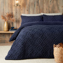 Fusion Geo Fleece Duvet Cover Set in Navy