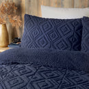 Fusion Geo Fleece Duvet Cover Set in Navy