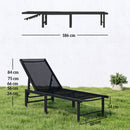 Outsunny Sun Lounger, 5-Level Reclining Sun Lounger Chair, Black