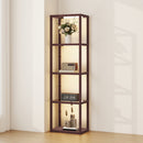 HOMCOM LED Floor Lamp with Glass Shelves, Dimmable Room Lamp