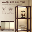 HOMCOM LED Floor Lamp with Glass Shelves, Dimmable Room Lamp