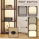 HOMCOM LED Floor Lamp with Glass Shelves, Dimmable Room Lamp