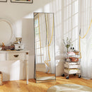 HOMCOM Full Length Mirror, Standing Or Wall-Mounted Dressing Mirror, Black