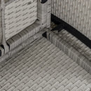 Outsunny Rattan Sofa Set with Footstools - Grey