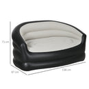 Outsunny Inflatable Chair with Soft Plush Fabric for Movie Watching, Grey