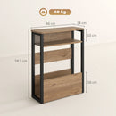 HOMCOM Narrow Side Table with Storage, Bedside End Table, Walnut Brown