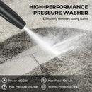 Outsunny 1800 W Power Washer 150 Bar Pressure With Adjustable Nozzle, Red