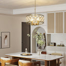 HOMCOM Adjustable Ceiling Light With 4 Light, Modern Crystal Chandelier
