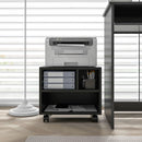 HOMCOM Printer Stand With Storage Printer Cart On Wheels For Home Office Black