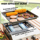 Outsunny Gas Grill, Gas BBQ with Non-Stick Griddle for Camping, Silver Tone