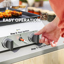 Outsunny Gas Grill, Gas BBQ with Non-Stick Griddle for Camping, Silver Tone