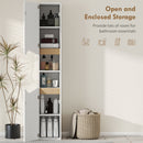 HOMCOM Slim Bathroom Storage Cabinet, Tall Bathroom Cabinet With 2 Doors