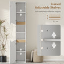 HOMCOM Slim Bathroom Storage Cabinet, Tall Bathroom Cabinet With 2 Doors