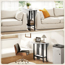 HOMCOM Folding Dining Table, Drop Leaf Table With Open Shelf, White Marble