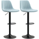 HOMCOM Bar Stools Set Of 2 Adjustable Swivel Bar Chairs With Backrest