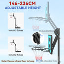 SPORTNOW 146-236cm Adjustable Basketball Hoop Outdoor, Portable on Wheels