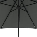 Outsunny 3(m) Cantilever Garden Parasol Umbrella W/ Solar LED and Cover, Grey