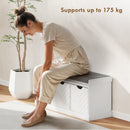 HOMCOM Shoe Storage Bench with 3 Removable Drawers and Padded Seat, White