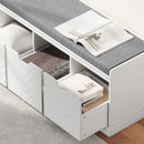 HOMCOM Shoe Storage Bench with 3 Removable Drawers and Padded Seat, White
