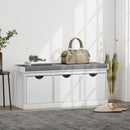 HOMCOM Shoe Storage Bench with 3 Removable Drawers and Padded Seat, White