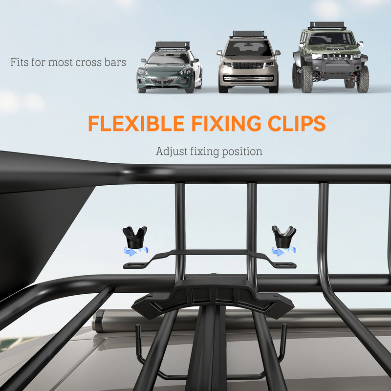 HOMCOM 90.7 kg Universal Roof Rack Basket, Steel Car Rooftop Luggage Holder
