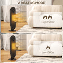 HOMCOM Ceramic Space Heater Tower Heater W/ 45° Oscillation, Black