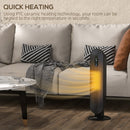 HOMCOM Ceramic Space Heater Tower Heater W/ 45° Oscillation, Black