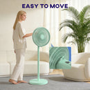 HOMCOM 40 Cm Standing Pedestal Fan, Quiet Electric Cooling Floor Fan, Green