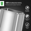 HOMCOM Double Kitchen Bin, Pedal Bin with Soft-Close Lid, Silver Tone