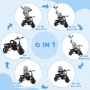 HOMCOM 6 In 1 Kids Trike, Stroller With Parent Handle