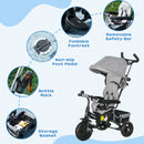 HOMCOM 6 In 1 Kids Trike, Stroller With Parent Handle