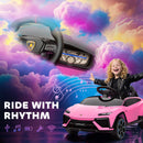 AIYAPLAY Licensed Lamborghini Electric Ride On Car With Suspension, Pink