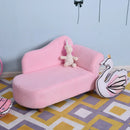 HOMCOM Kids Velvet-Like Chaise Lounge – Pink