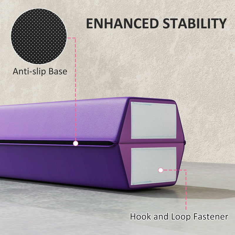 SPORTNOW 7.7ft Folding Gymnastics Balance Beam with Anti-Slip Base, Purple