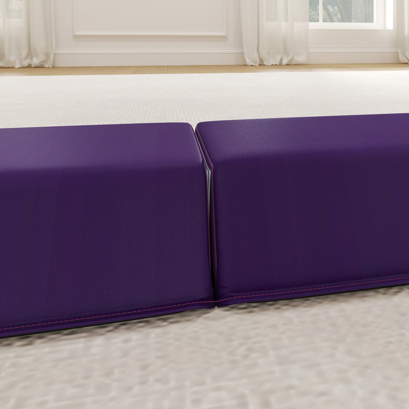 SPORTNOW 7.7ft Folding Gymnastics Balance Beam with Anti-Slip Base, Purple