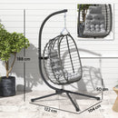 Outsunny Rattan Hanging Egg Chair w/ Stand, Cushion, Headrest