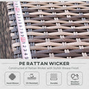 Outsunny 7PC Rattan Garden Furniture Set Coffee Table Buckle Structure, Grey
